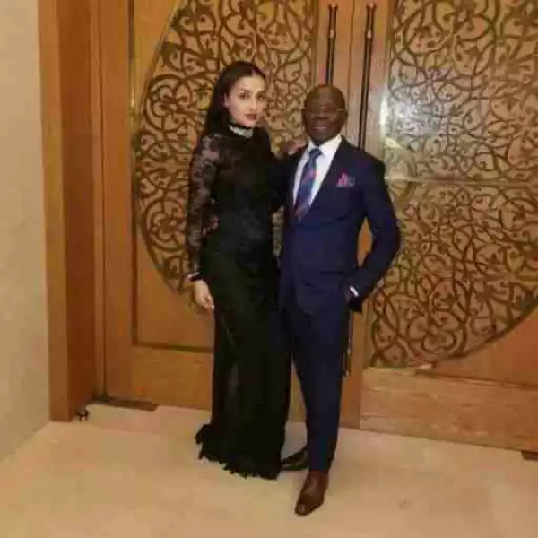 Online Users React, As Adams Oshiomhole Poses With His Pretty Wife (Photos)